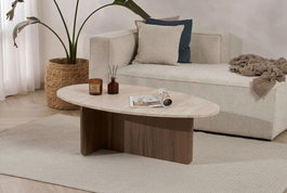 Nordure Mesa de café Orba - Travertino, Venezia Walnut